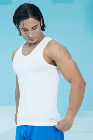 زیرپوش مردانه بلکس مدل رکابی یقه گرد سفید بلکس