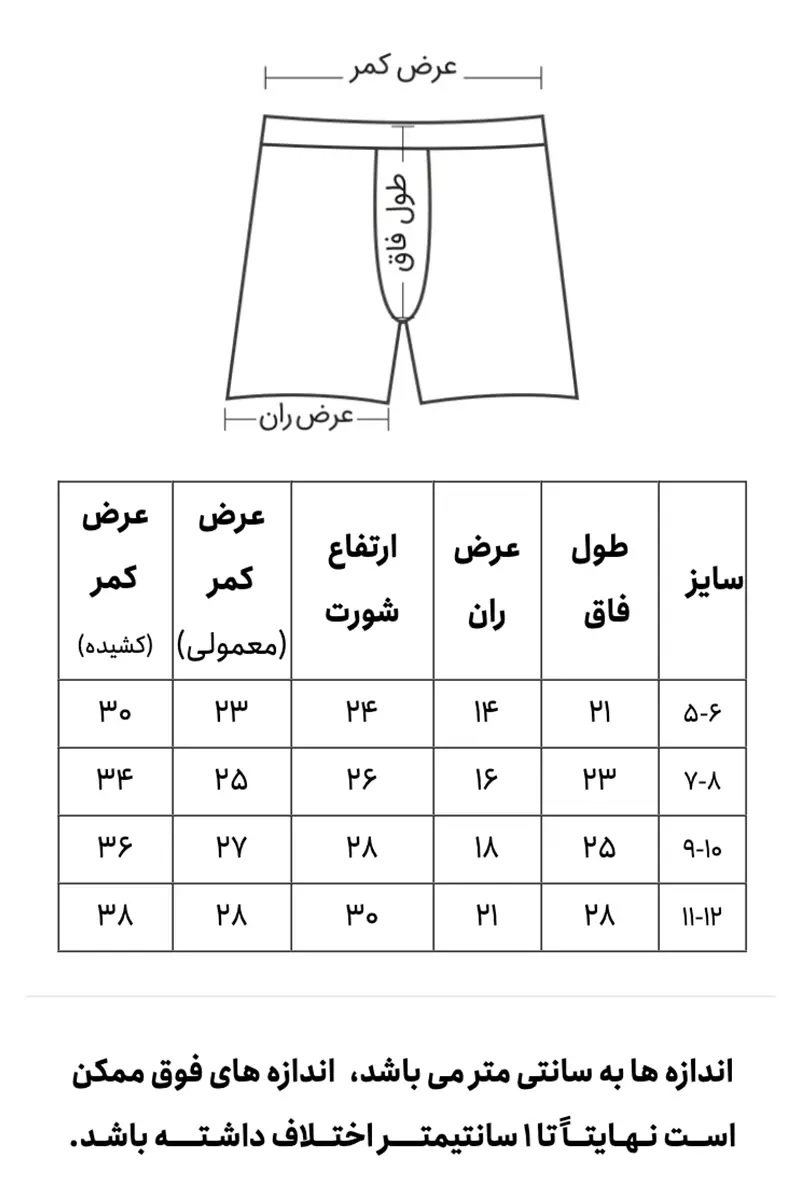 راهنمای سایز دوم ست پسرانه زیرپوش نیم آستین و شورت پادار رنگی نیکوتن پوش